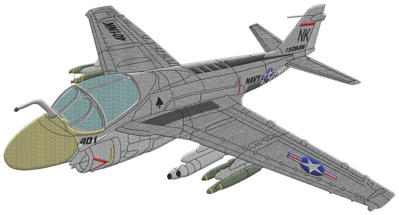 A6 Intruder airplane embroidery design by BGC Aero